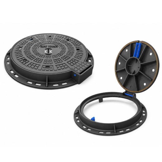 Döküm Yuvarlak Rögar Kapağı Takımı Ø600 mm B125 (DKT-600-B2)