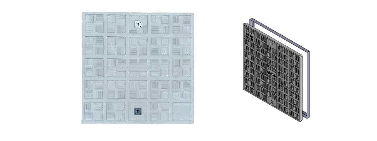 Kompozit Kare Rögar Kapağı Takımı 800x800 mm B125