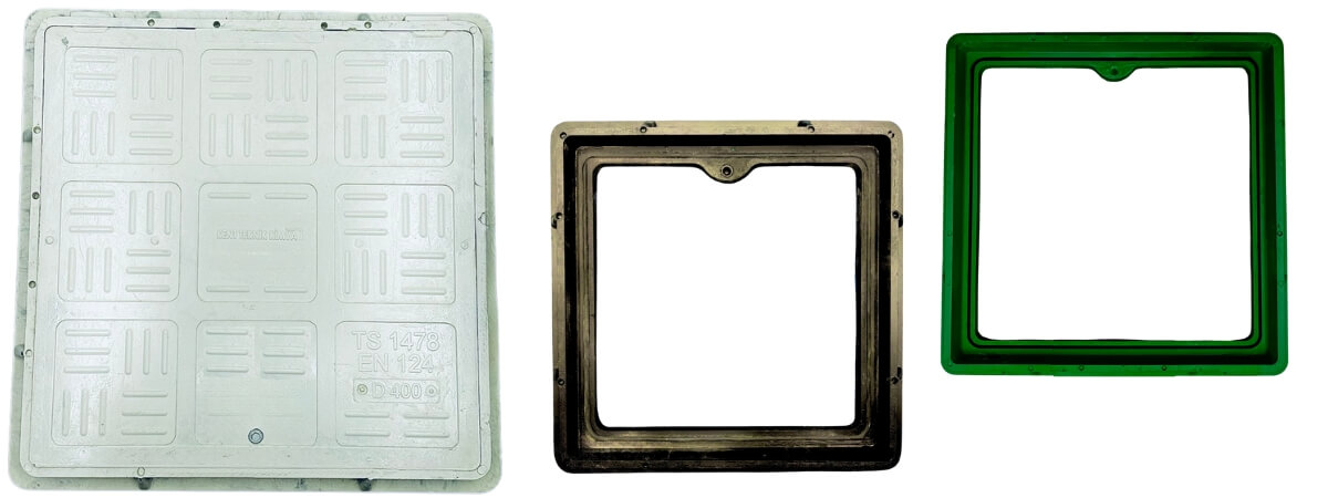 Kompozit Kare Rögar Kapağı Takımı 400x400 mm C250