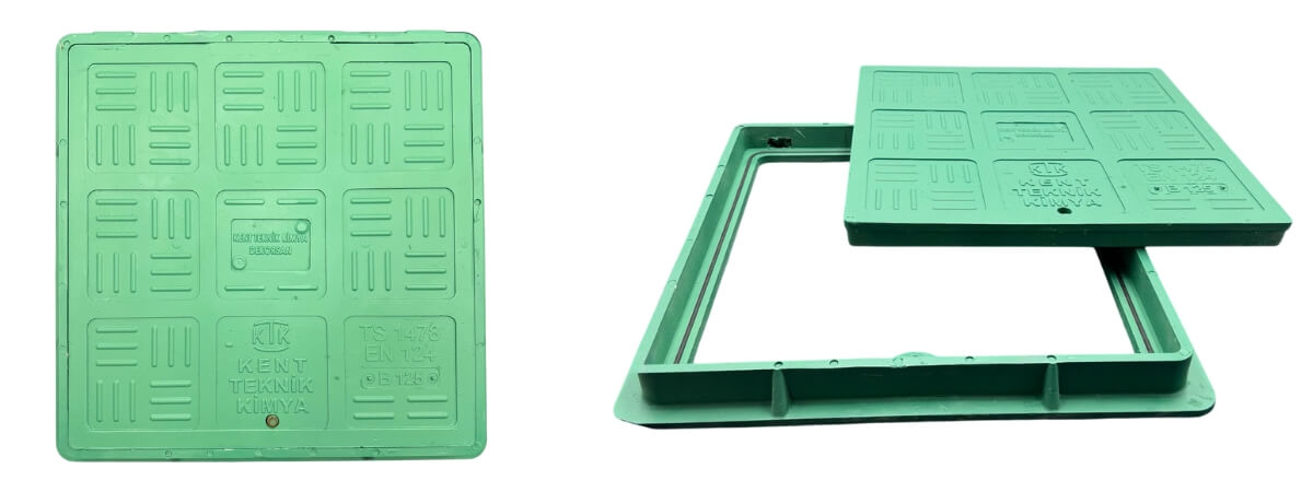 Kompozit Kare Rögar Kapağı Takımı 500x500 mm B125